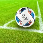 football, ball, sport, grass, field, soccer field, football field, soccer, soccer ball, ball sport, ball game, play, playing field, corner, eckpunkt, nature, adidas