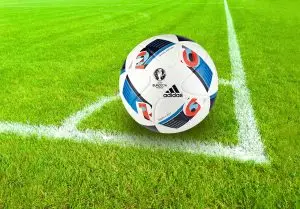 football, ball, sport, grass, field, soccer field, football field, soccer, soccer ball, ball sport, ball game, play, playing field, corner, eckpunkt, nature, adidas